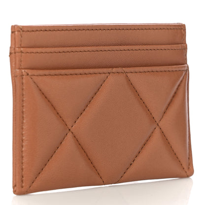 Chanel Lambskin Quilted Chanel 19 Card Holder Brown 3 of 12