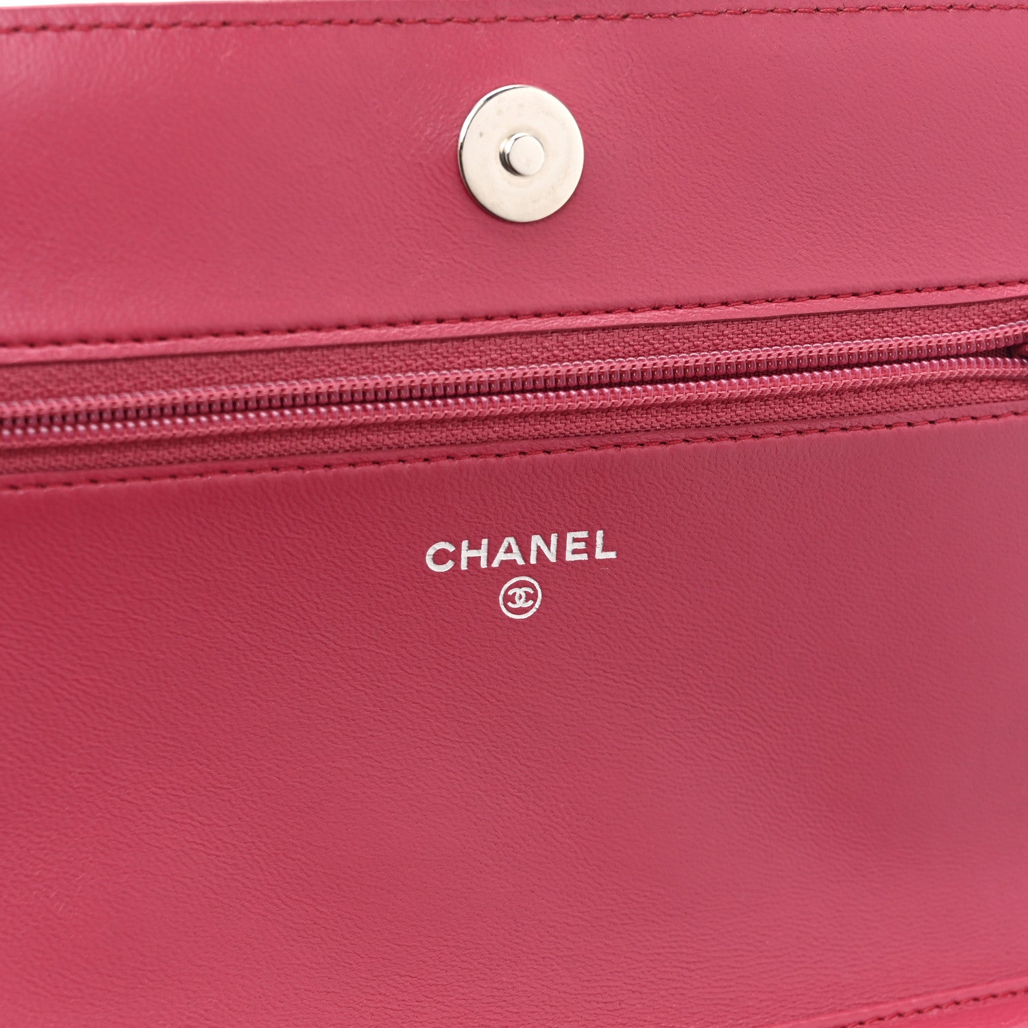 Chanel Lambskin Quilted Boy Wallet On Chain WOC Dark Fuchsia 6 of 11