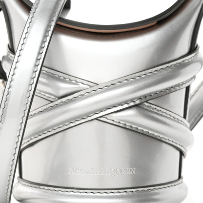 Alexander McQueen Metallic Calfskin The Curve Mini Shoulder Bag Silver 9 of 13