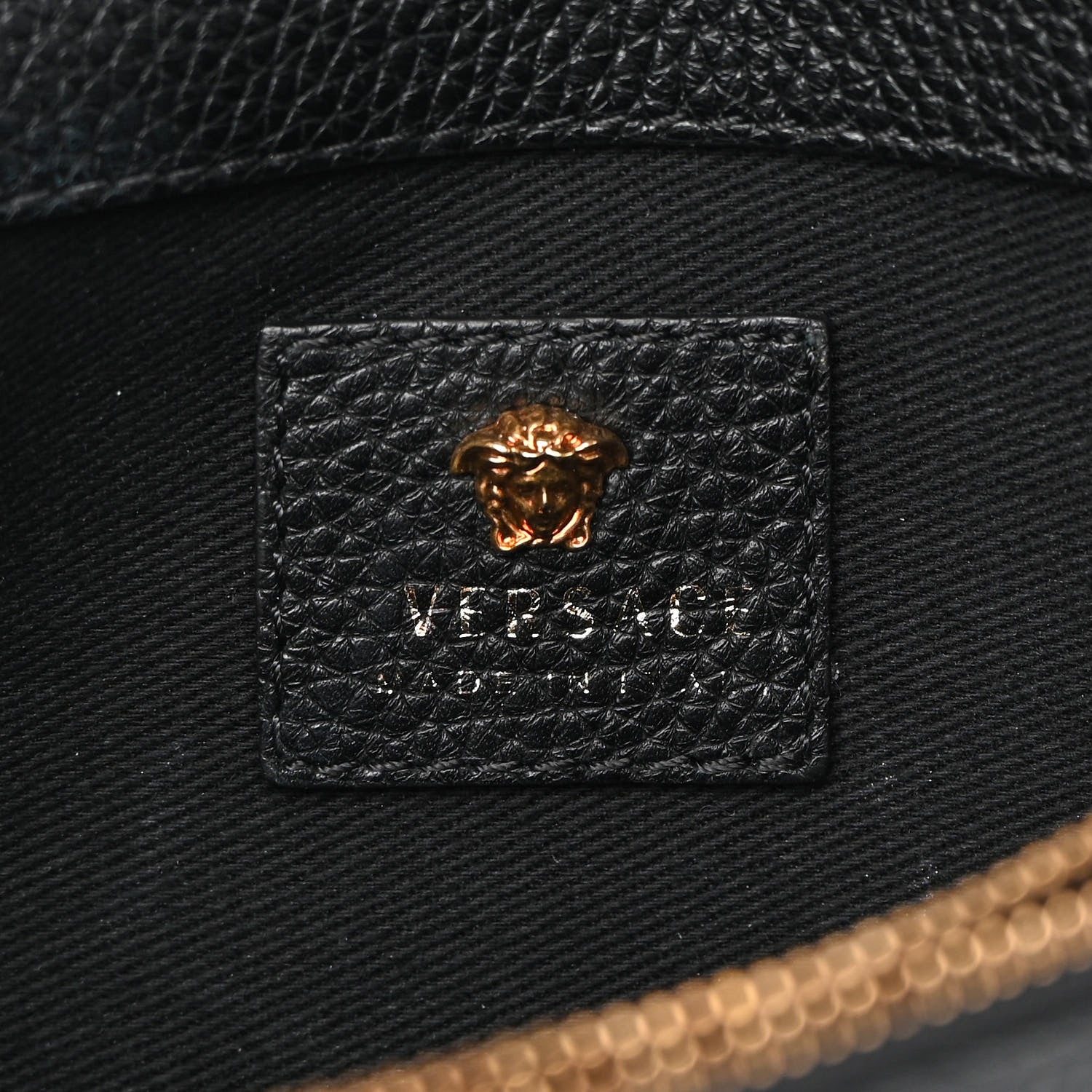 Versace Grained Calfskin Palazzo Chain Evening Bag Black 6 of 15