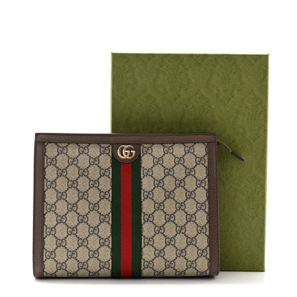 Gucci GG Supreme Monogram Web Ophidia Pouch Brown 8 of 8