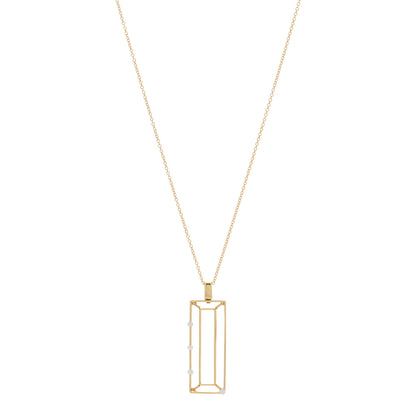 Roberto Coin 18K Yellow Gold Diamond Double Rectangular Pendant Necklace 1 of 4