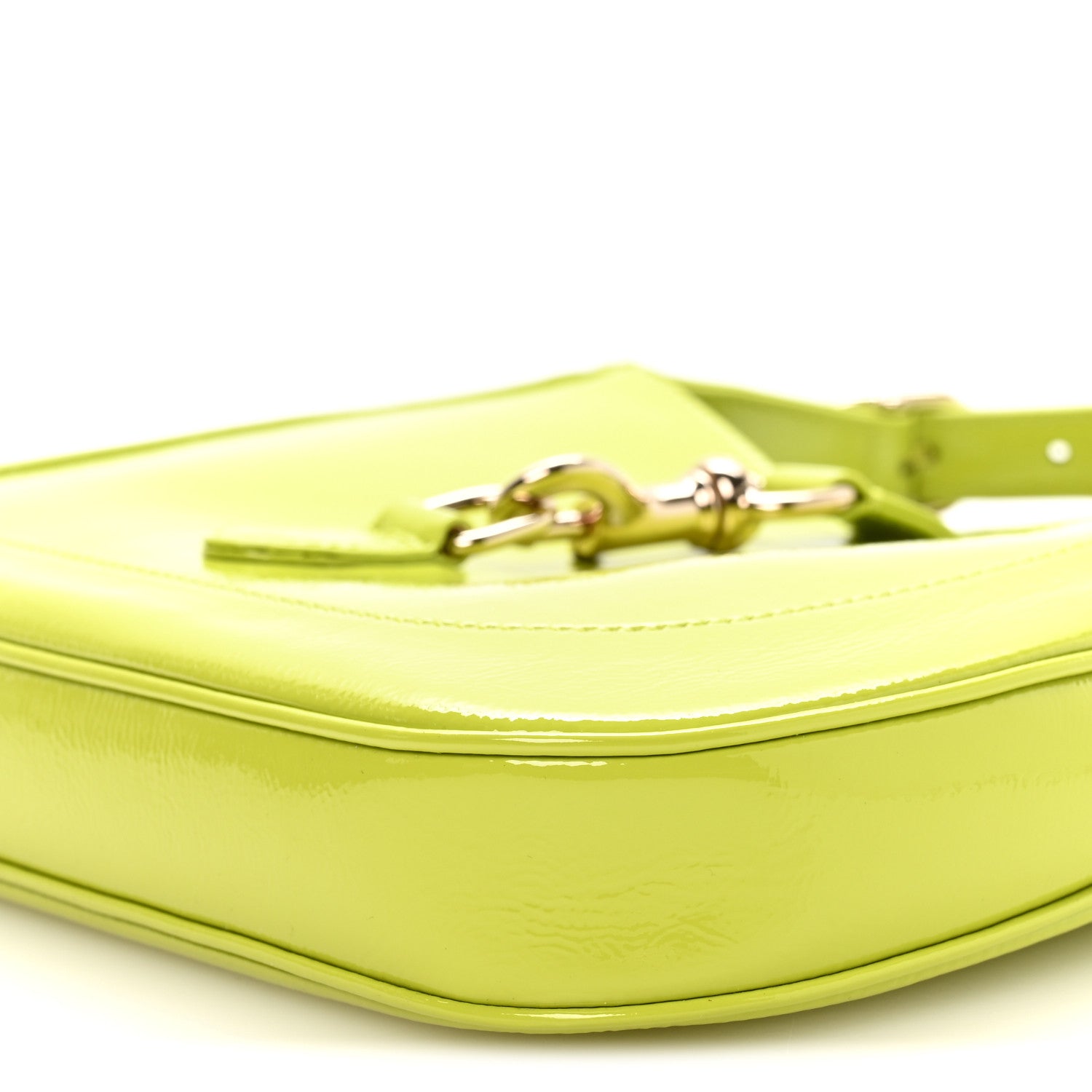 Gucci Patent Calfskin Small Jackie Shoulder Bag Bright Green