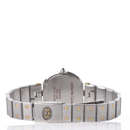 Cartier Stainless Steel 18K Yellow Gold 27mm Santos De Galbee Quartz Watch 4 of 8