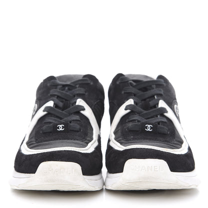 Chanel Lycra Womens CC Sneakers 38.5 Black 2 of 13
