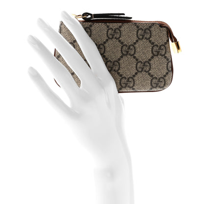 Gucci GG Supreme Monogram Key Case Beige Ebony Cuir 2 of 8