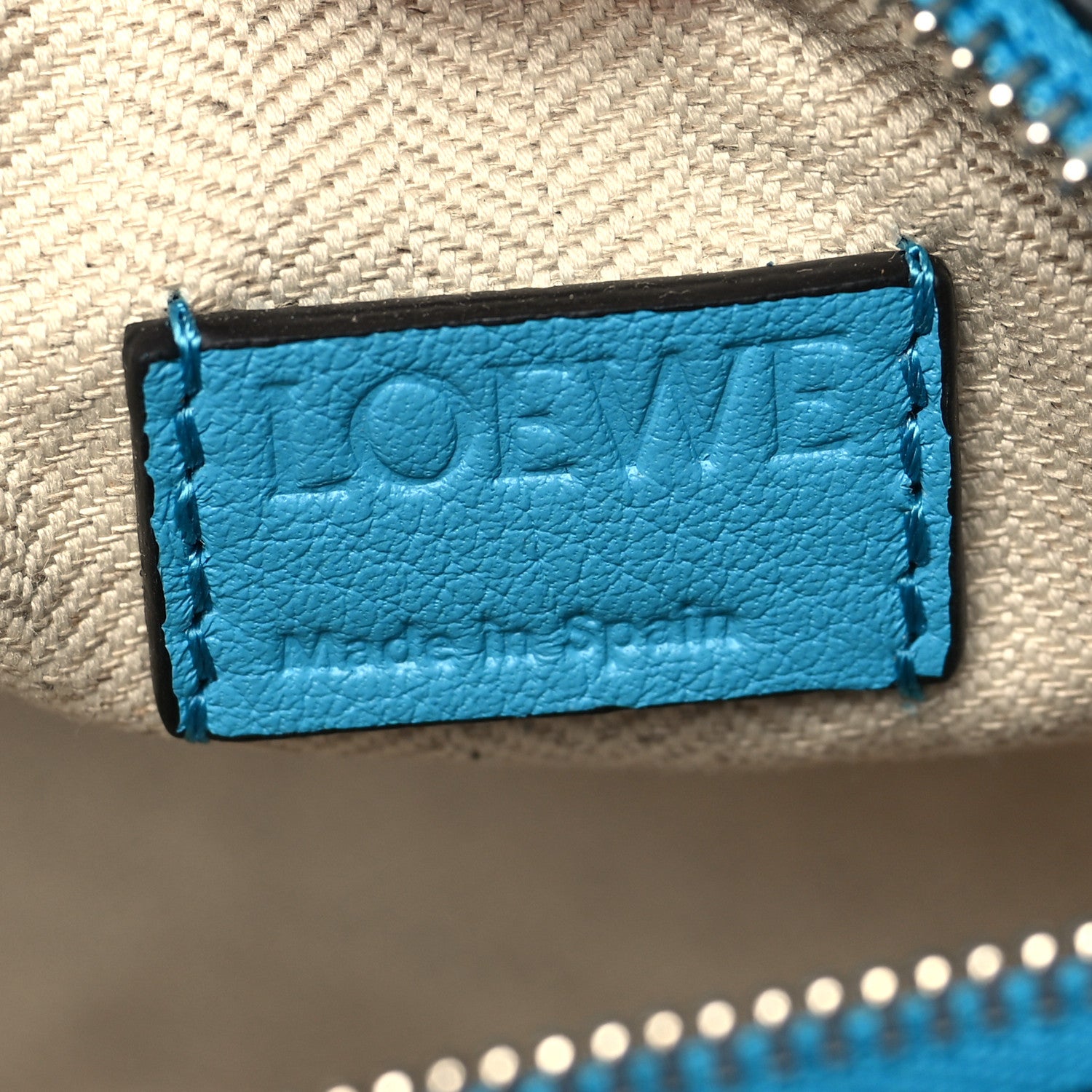 Loewe Calfskin Mini Puzzle Bumbag Cyan 6 of 9