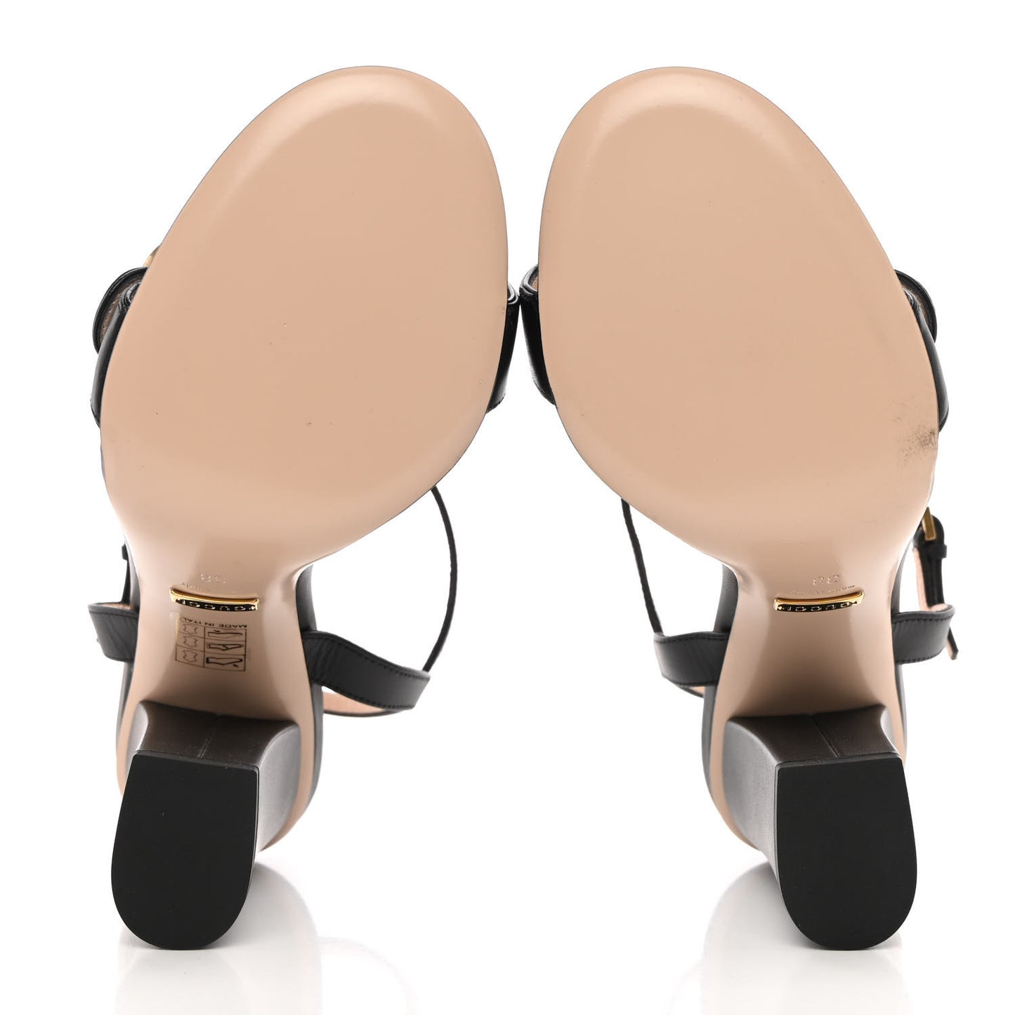 Lifford Calfskin GG Marmont Ankle Wrap 105mm Sandals 38 Black