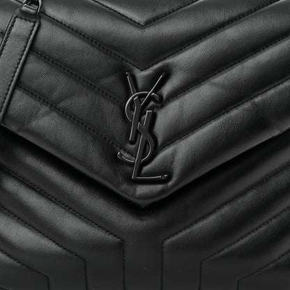 Saint Laurent Calfskin Y Quilted Monogram Monochrome Medium Loulou Chain Satchel Black 8 of 10