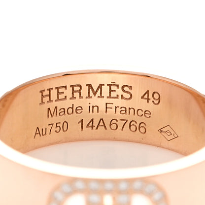 Hermes 18K Rose Gold Diamond PM H D'Ancre Ring 49 5 4 of 4