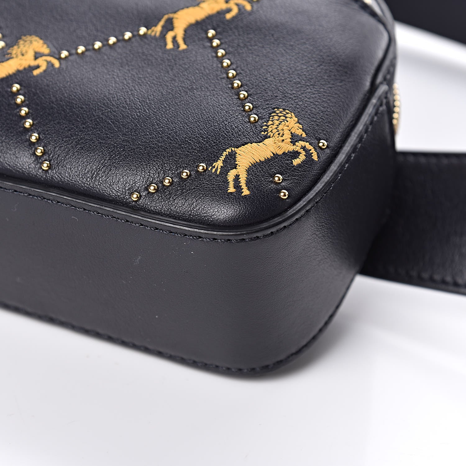 Chloe Smooth Calfskin Little Horses Embroidered Signature Belt Bag Full Blue 12 of 12