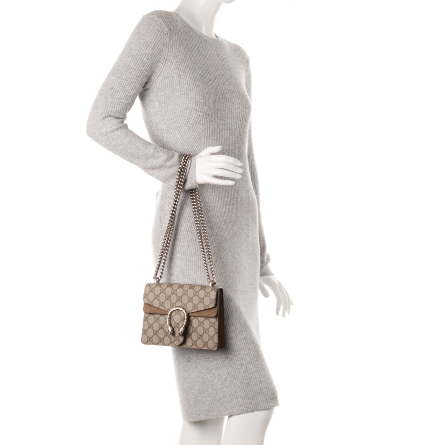 GG Supreme Monogram Mini Dionysus Shoulder Bag Taupe