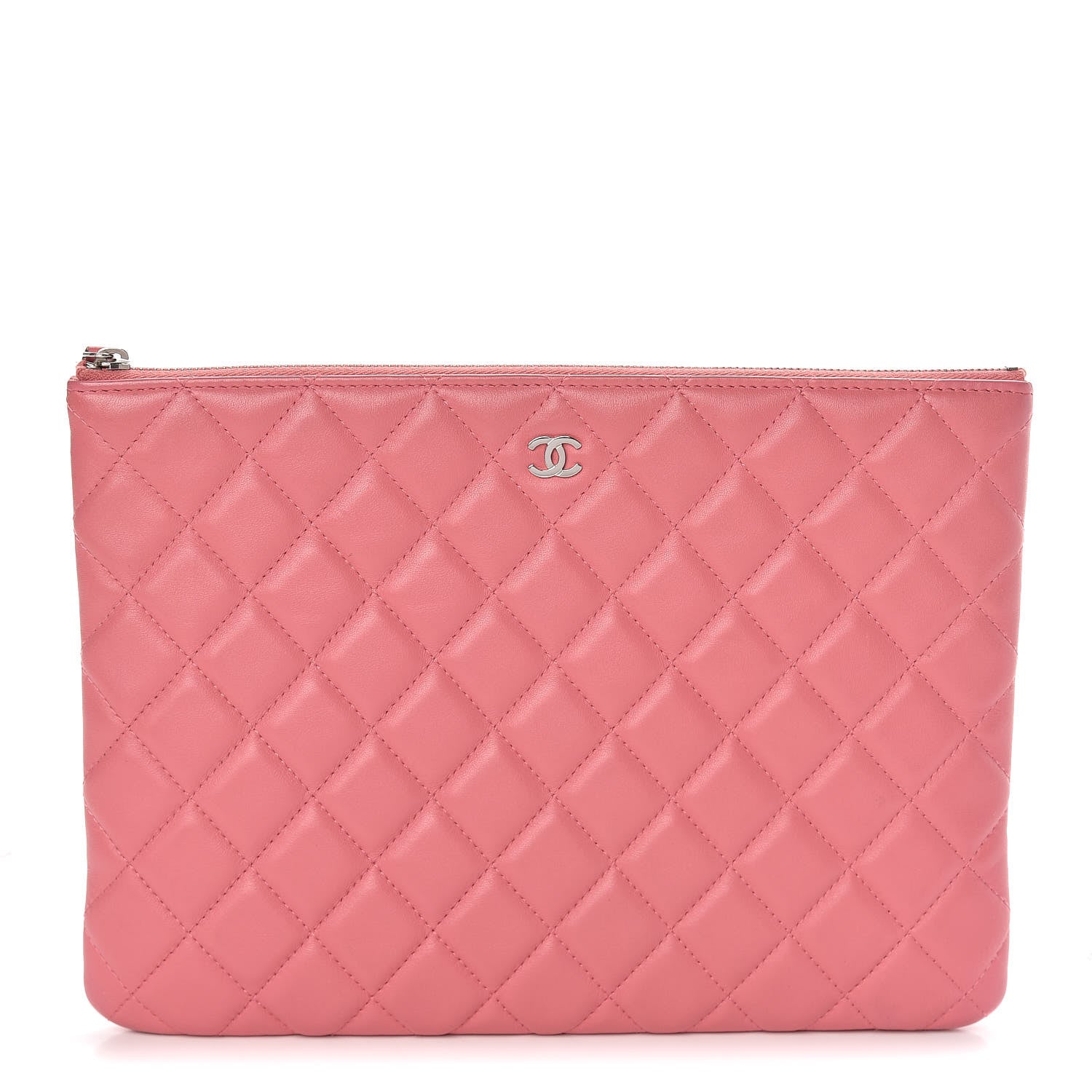 Chanel Lambskin Quilted Medium Cosmetic Case Pink 1 of 8