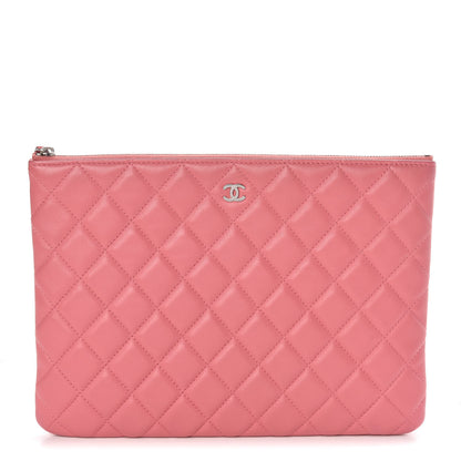 Chanel Lambskin Quilted Medium Cosmetic Case Pink 1 of 8