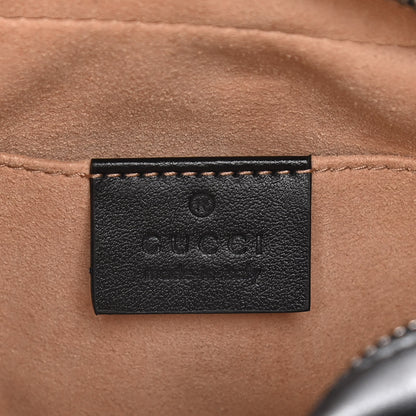 Gucci Calfskin Matelasse Mini GG Marmont Chain Shoulder Bag Black 6 of 16