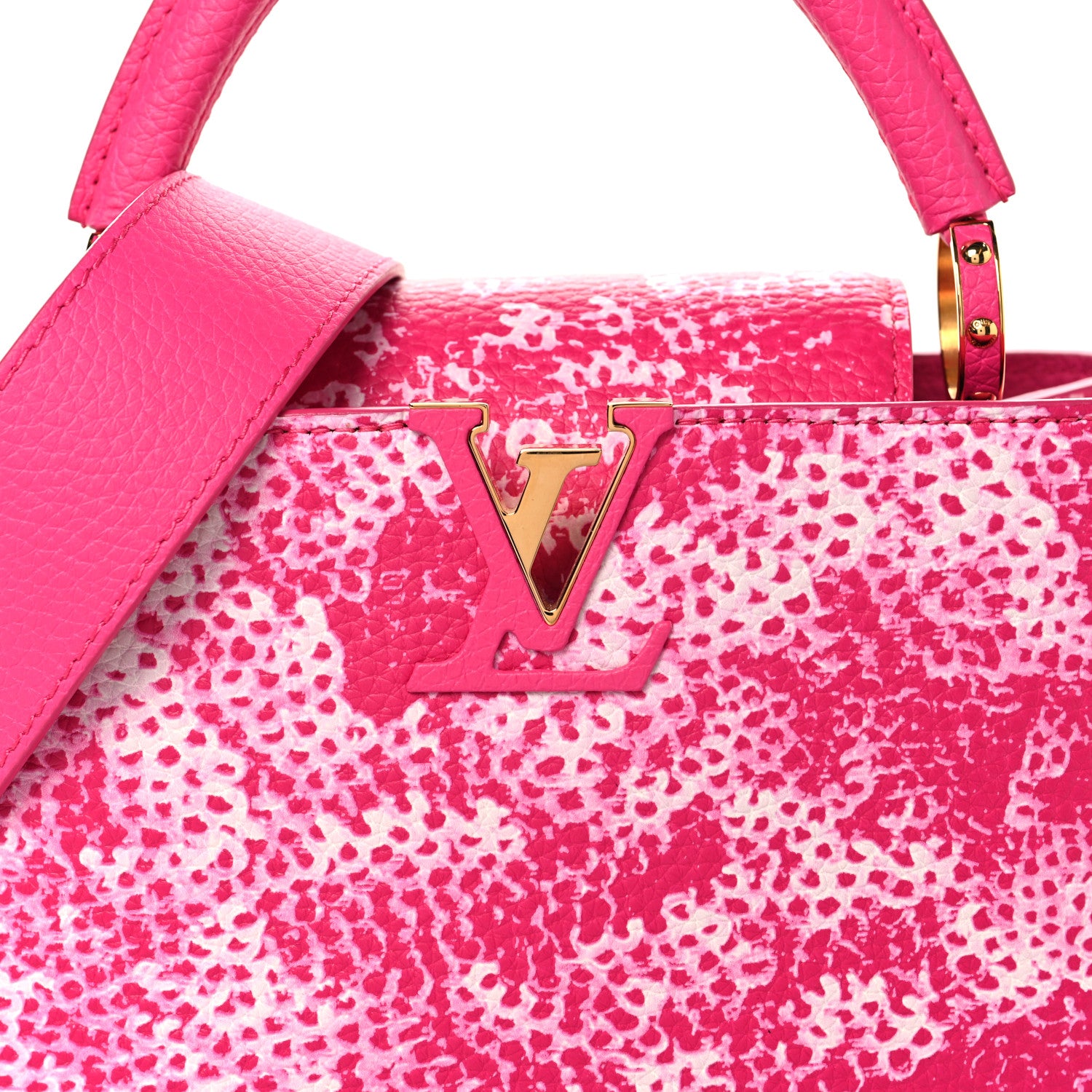 Louis Vuitton LV X YK Taurillon Infinity Net Capucines BB Fuchsia 6 of 8