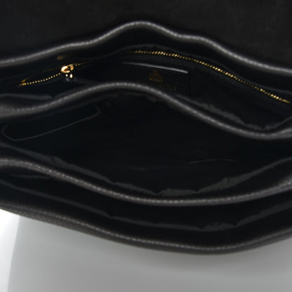 Lanvin Grained Calfskin Medium Sugar Flap Shoulder Bag Black 6 of 9