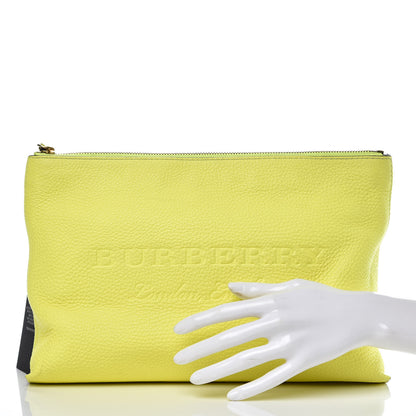 Burberry Soft Calfskin Large Duncan Zip Pouch Neon Yellow 2 of 11