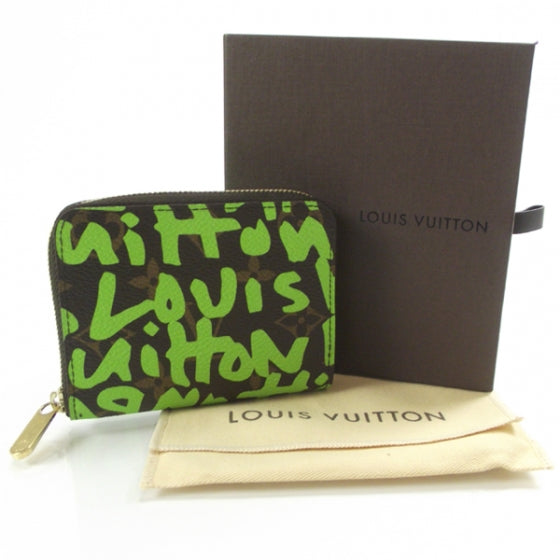 Louis Vuitton Monogram Graffiti Zippy Coin Purse Wallet Green 2 of 6