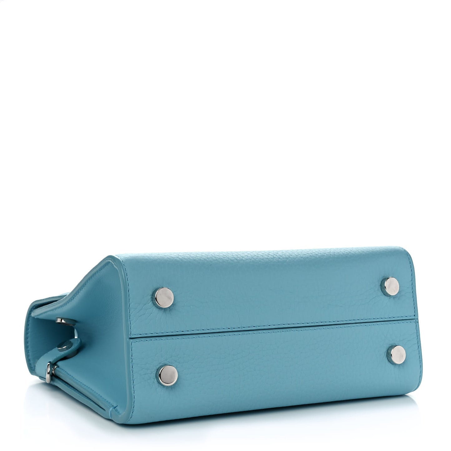 Grained Calfskin Mini Diorever Flap Sky Blue