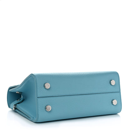 Christian Dior Grained Calfskin Mini Diorever Flap Sky Blue 4 of 11
