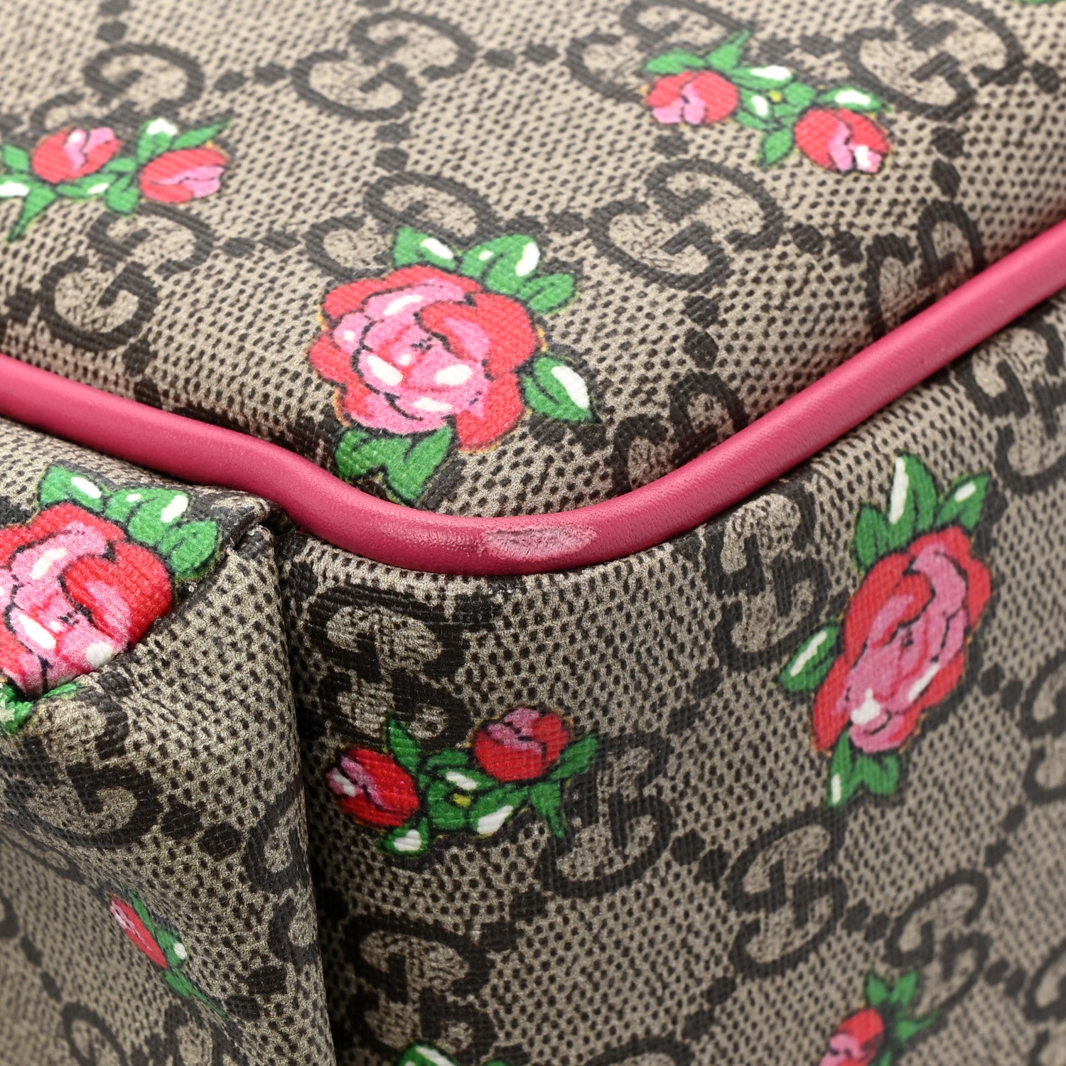 Gucci GG Supreme Monogram Rose Bud Diaper Bag Pink 14 of 16