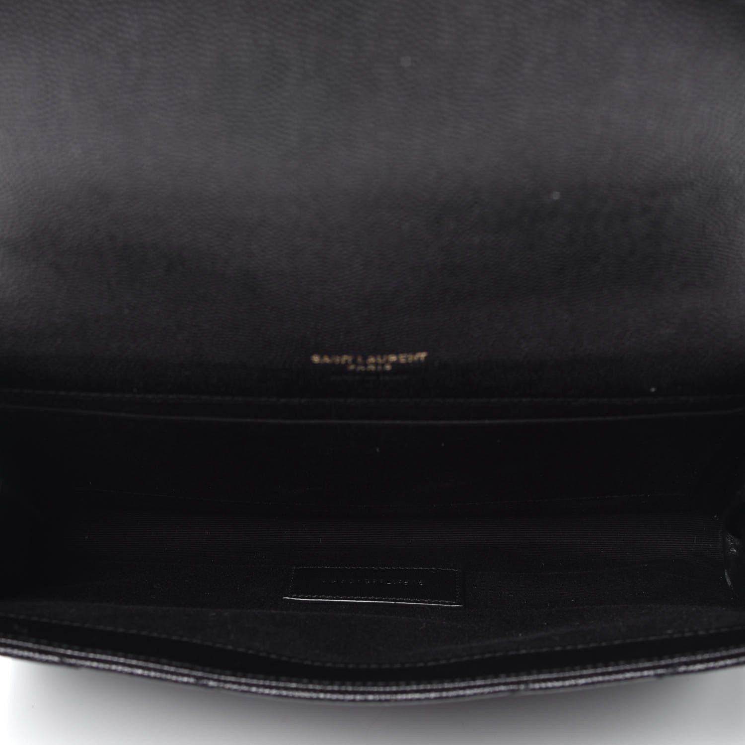 Saint Laurent Grain De Poudre Matelasse Chevron Monogram Envelope Clutch Black 5 of 7