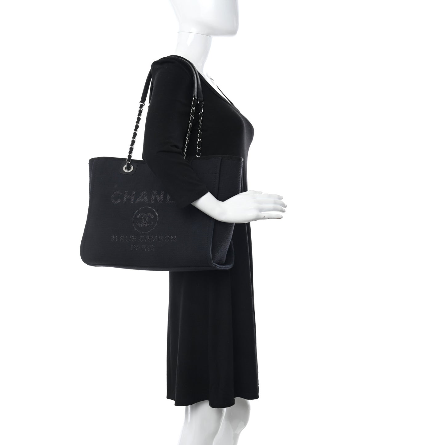Canvas Small Deauville Tote Black