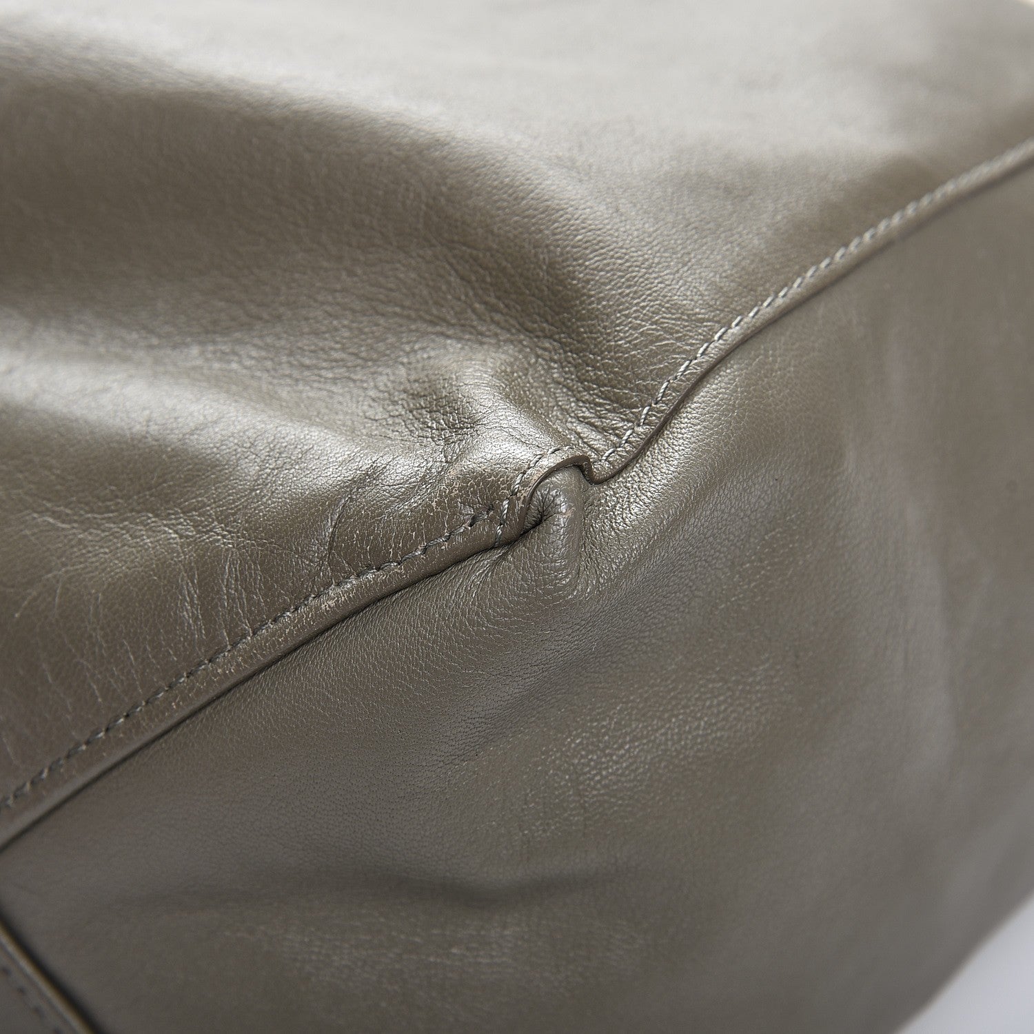 Celine Smooth Lambskin Vertical Bi-Cabas White Grey 12 of 14