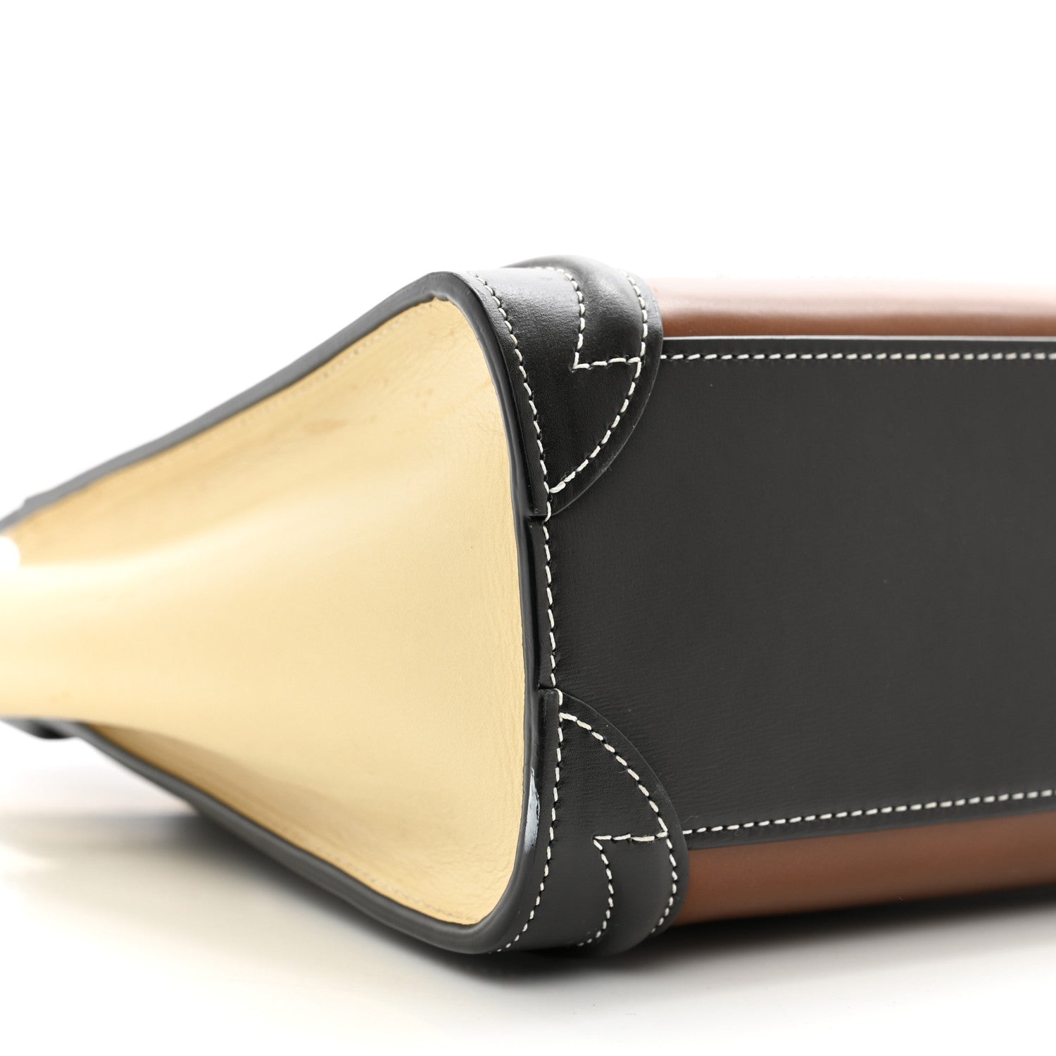 Celine Smooth Calfskin Suede Nano Tri-Color Luggage Chestnut 8 of 9