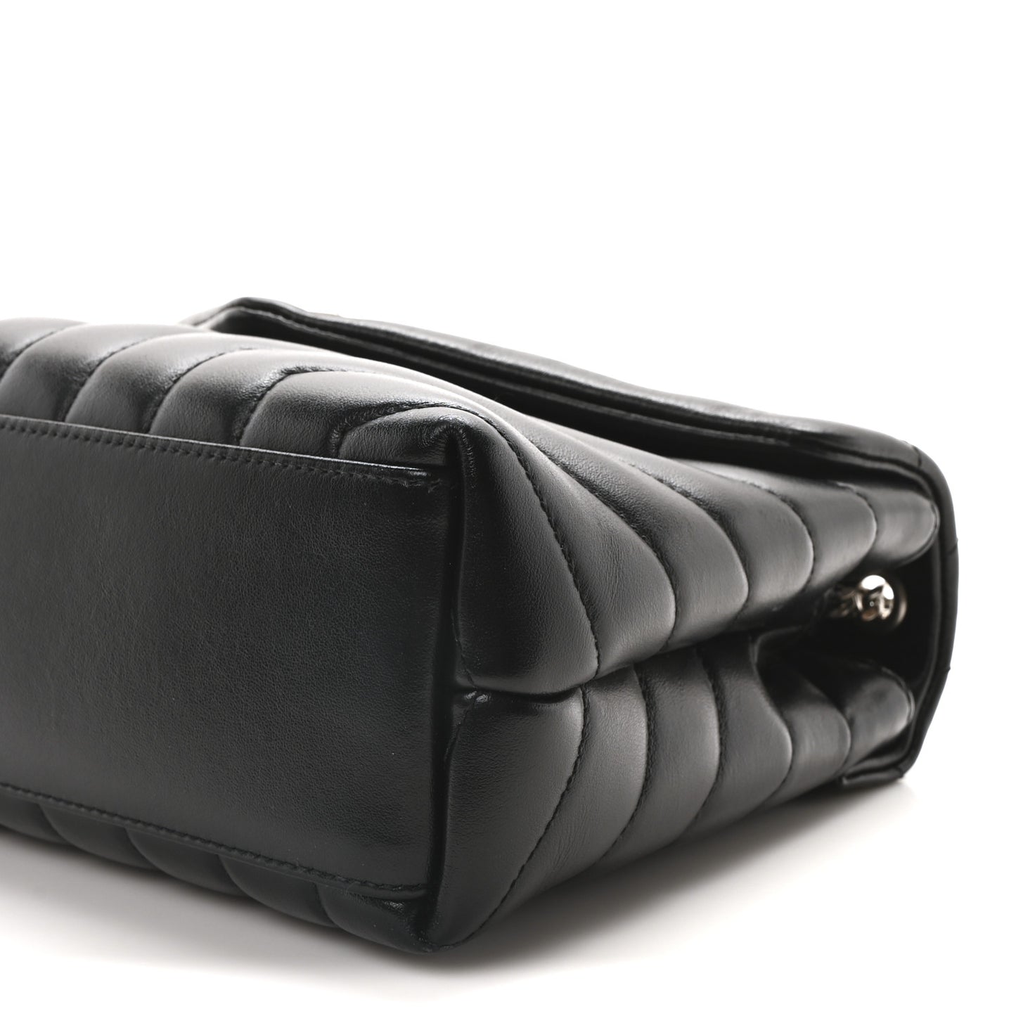 Calfskin Y Quilted Monogram Small Loulou Chain Satchel Black