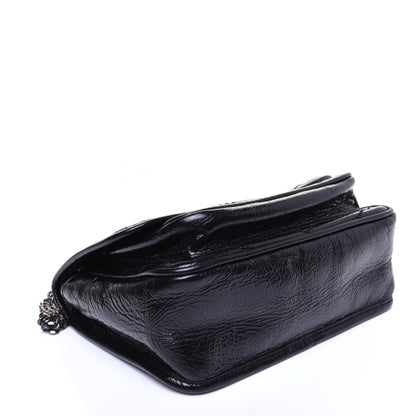 Saint Laurent Crinkled Calfskin Matelasse Monogram Baby Niki Chain Satchel Black 4 of 17