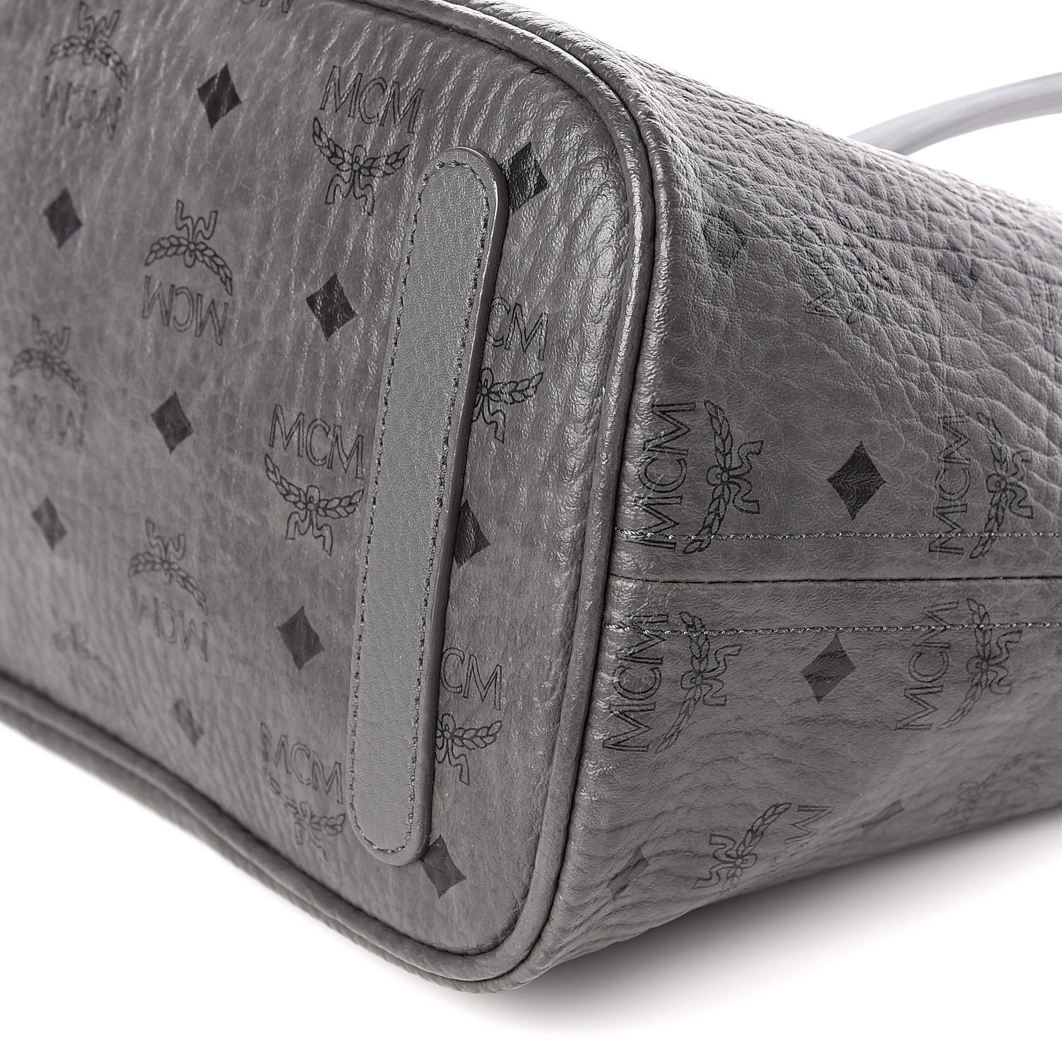 MCM Visetos Medium Liz Reversible Shopper Tote Phantom Grey 14 of 16
