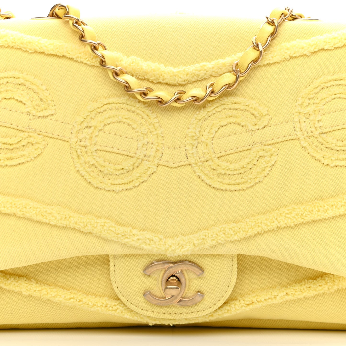 Denim Coco Jumbo Single Flap Yellow