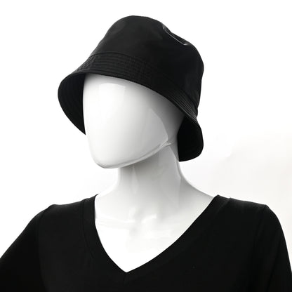 Prada Re-Nylon Metal Triangle Logo Womens Bucket Hat M Black 2 of 8