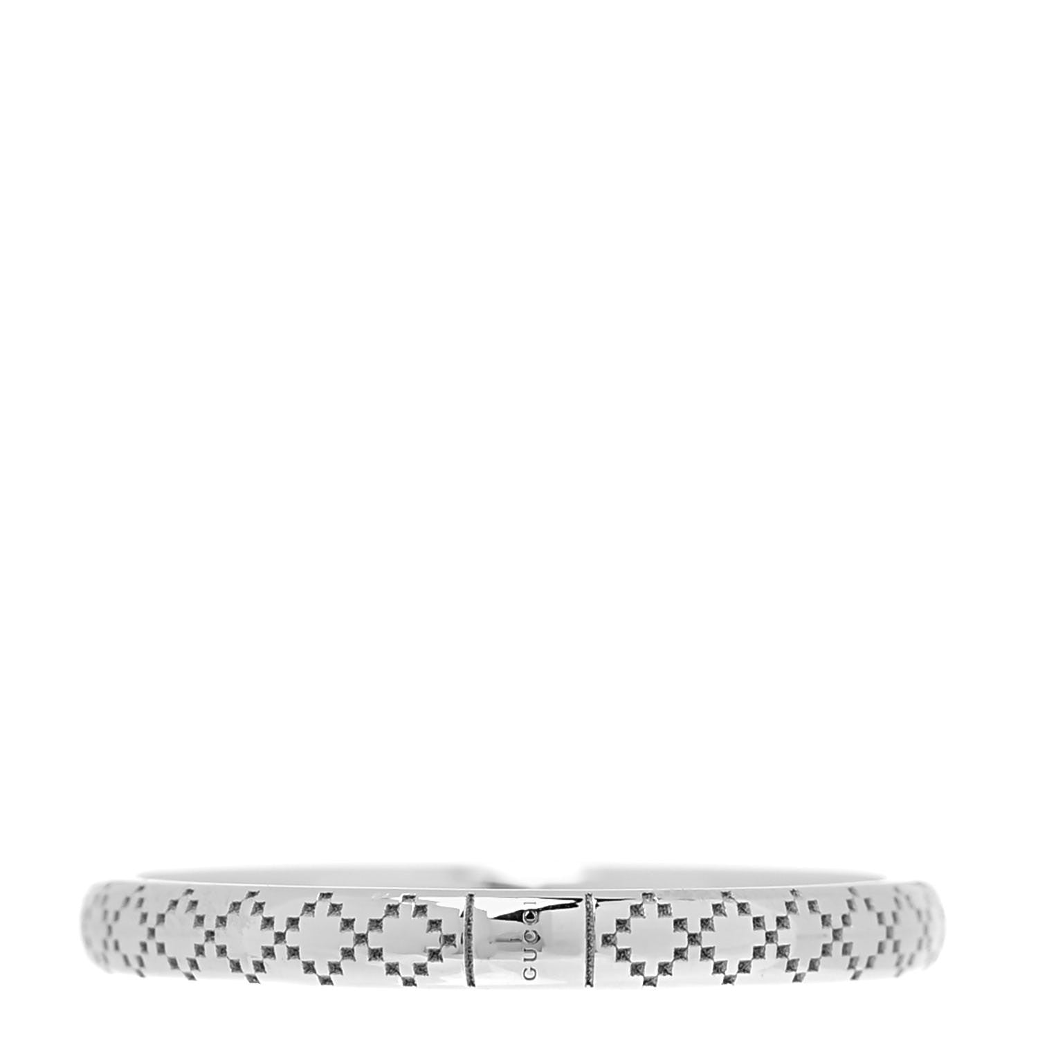 Gucci 18K White Gold Diamantissima Band Ring 60 9 3 of 8