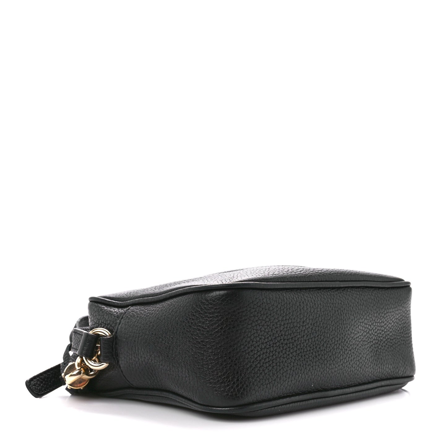 Pebbled Calfskin Small Soho Disco Bag Black