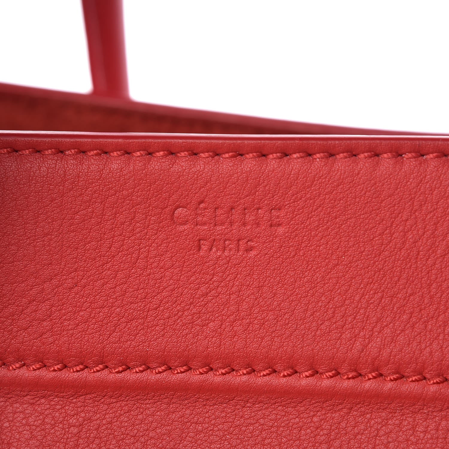 Celine Supple Calfskin Medium Phantom Luggage Vermillion 5 of 9