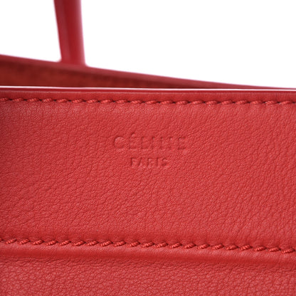 Celine Supple Calfskin Medium Phantom Luggage Vermillion 5 of 9