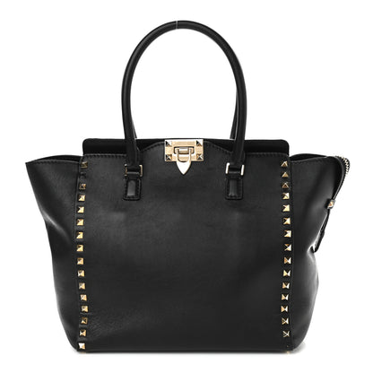 Valentino Garavani Vitello Rockstud Double Handle Tote Black 1 of 10