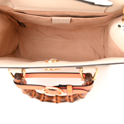 Gucci Wonka Grain Calfskin Small Diana Tote Bag Mystic White Orange Fluo 5 of 10