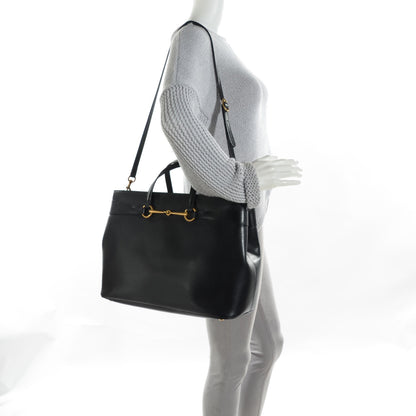 Gucci Textured Calfskin Large Bright Bit Tote Black 2 of 7