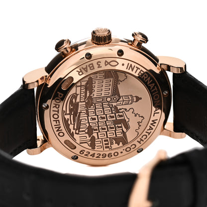 IWC 18K Rose Gold Alligator 42mm Portofino Chronograph Automatic Watch Blue IW391035 4 of 5