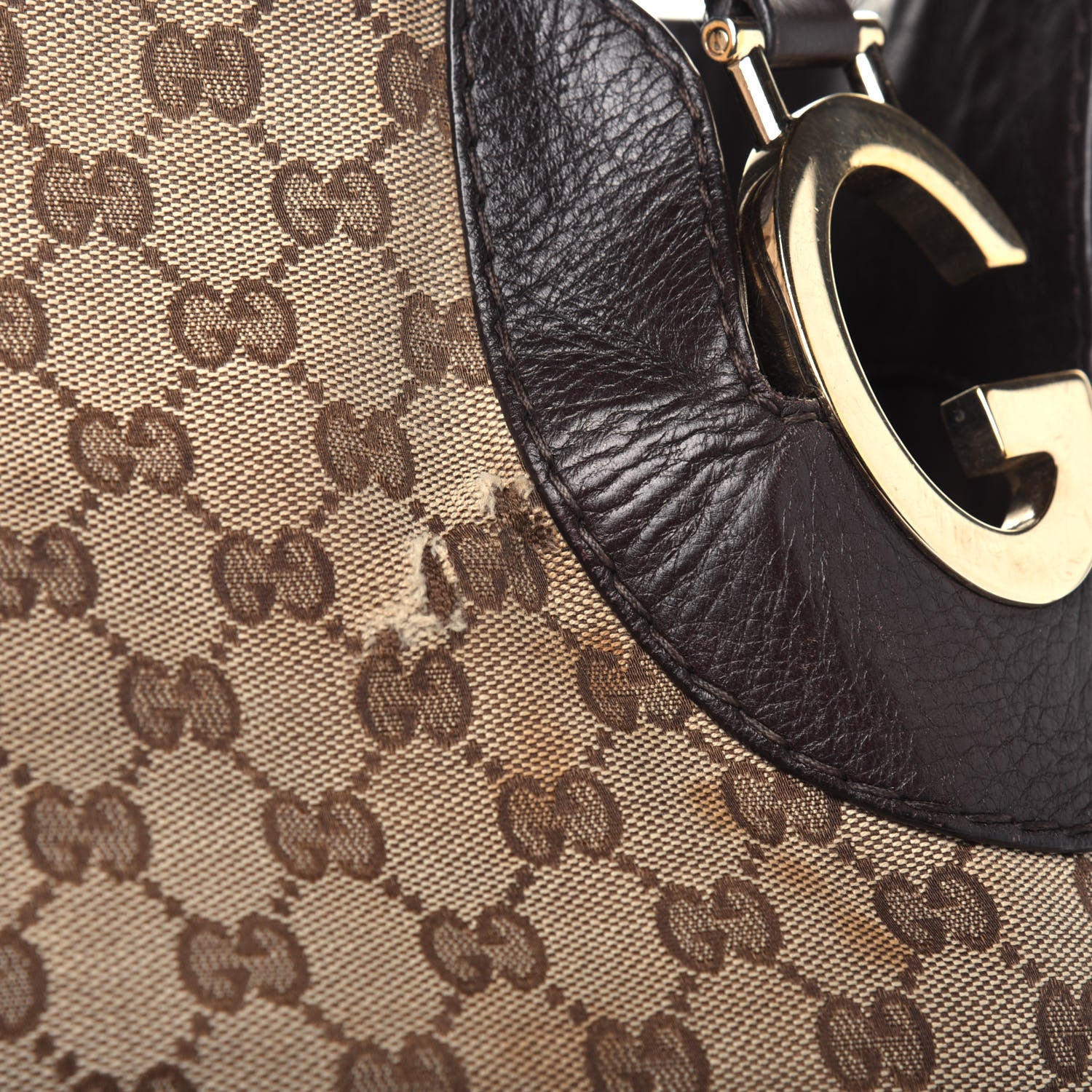 Gucci Monogram Charlotte Medium Hobo Brown 12 of 29