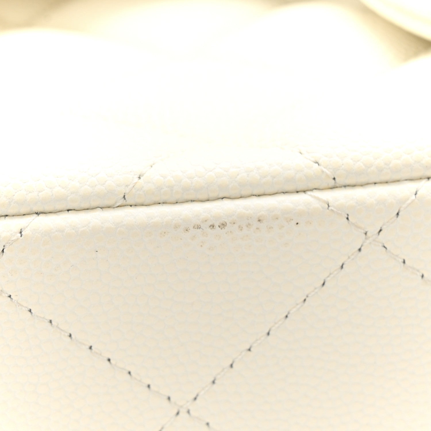 Chanel Caviar Quilted Jumbo Double Flap White 12 of 14