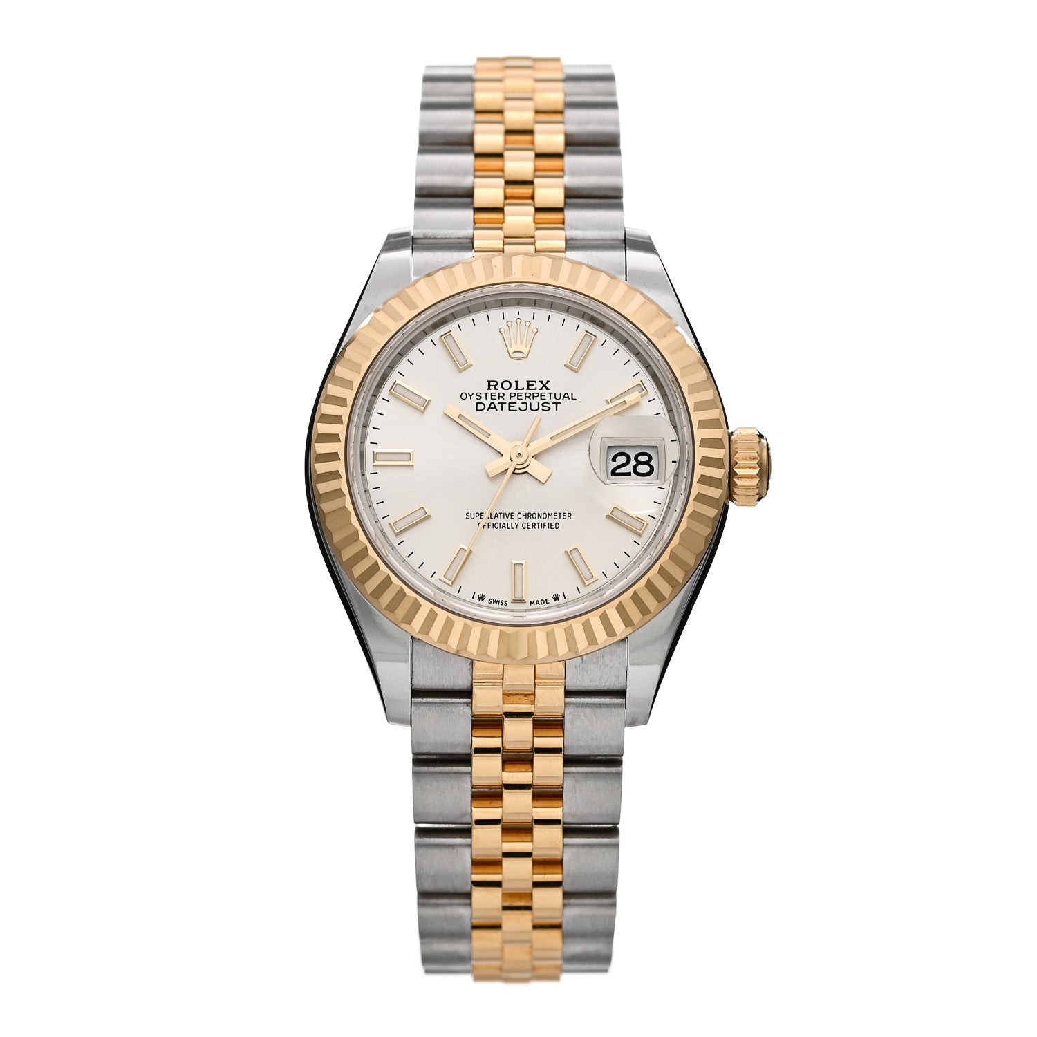 Rolex Stainless Steel 18K Yellow Gold 28mm Oyster Perpetual Datejust Watch Silver 279173 1 of 5