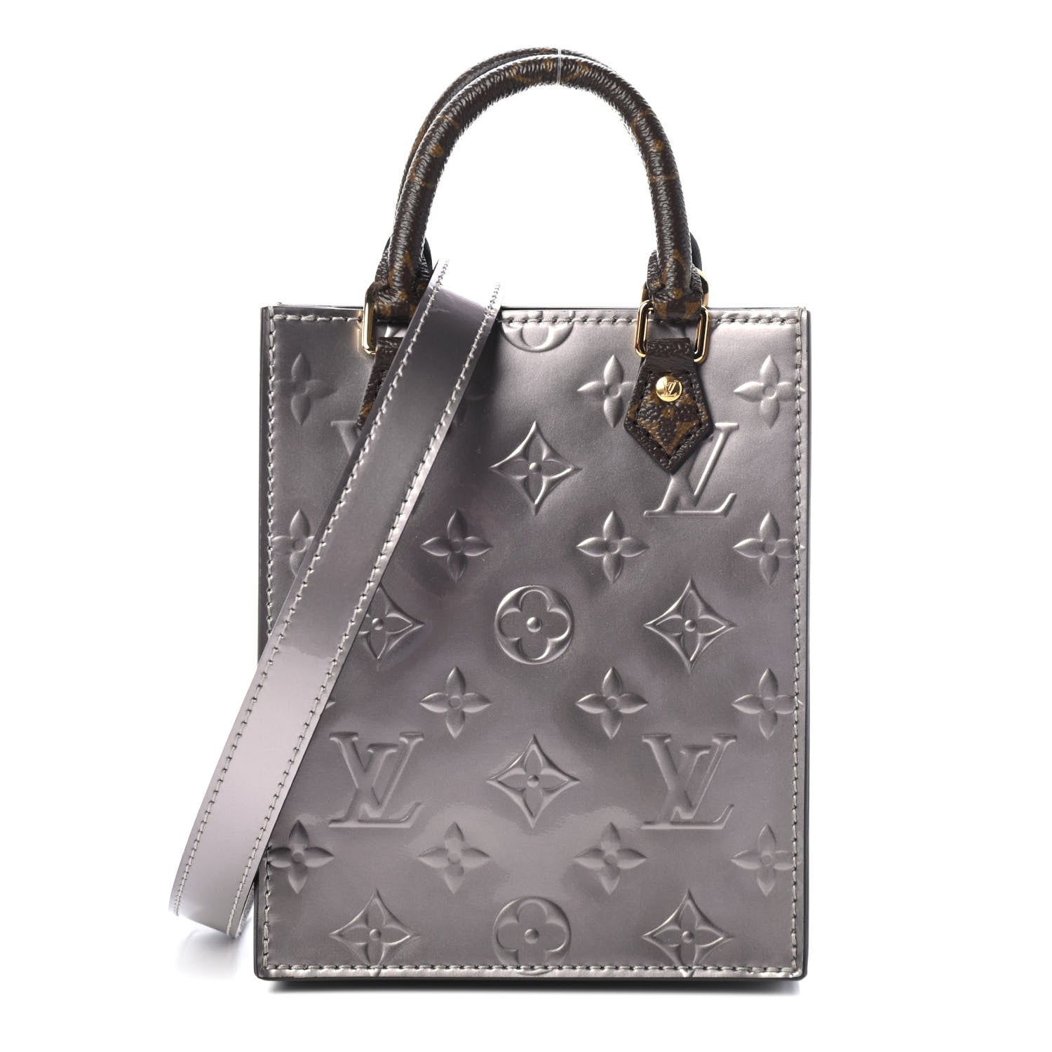 Louis Vuitton Vernis Monogram Petit Sac Plat Taupe Metallise 1 of 4