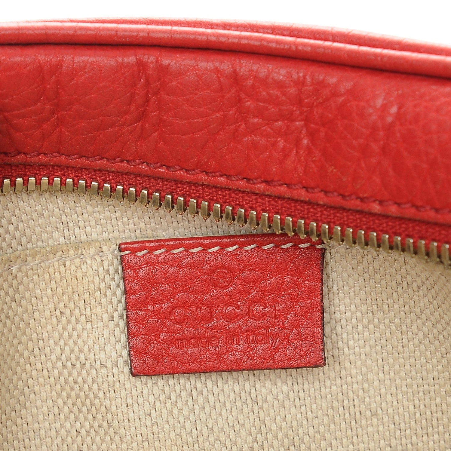 Gucci Pebbled Calfskin Small Soho Disco Bag Tabasco Red 6 of 15