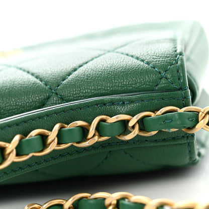 Chanel Lambskin Quilted Chain Infinity Top Handle Flap Green 12 of 13