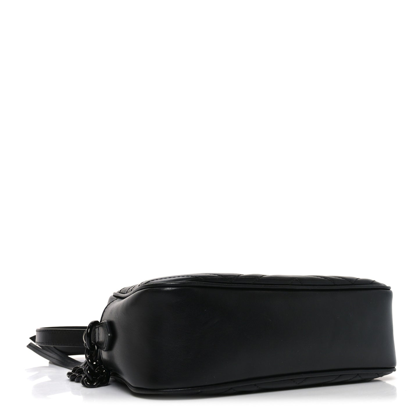 Calfskin Matelasse Monochrome Small GG Marmont Chain Shoulder Bag Black